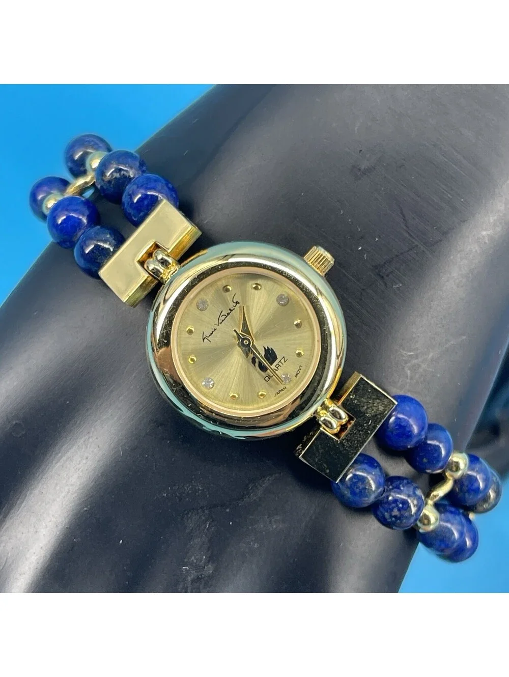 Gloria Vanderbilt Vintage Blue Lapis Bead Watch New Old Stock No Battery